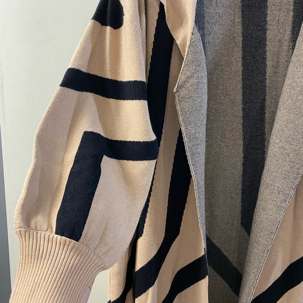 River Island Beige and Black Striped Cardigan - Picture 2 of 6